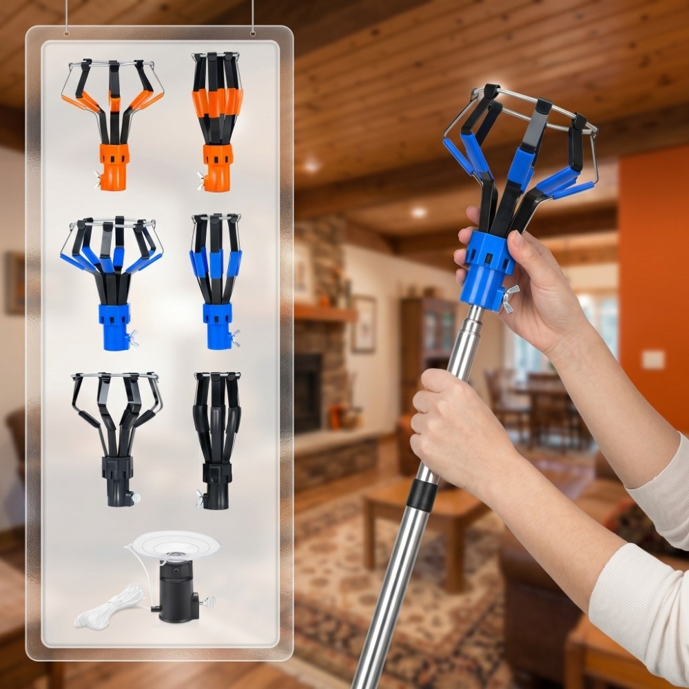 Fishing Rod Telescopic - 1/3 ชิ้น ชุดเปลี่ยนหลอดไฟแบบมืออาชีพ แกนยืดหดได้ ทำจากอลูมิเนียมอัลลอยด์ พร้อมปุ่มปรับ