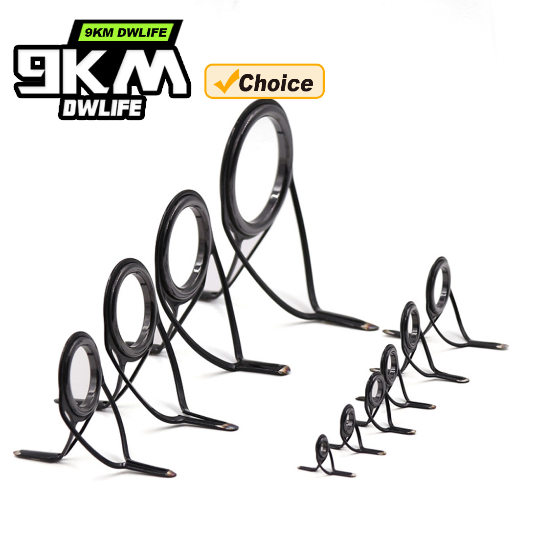 Fishing Rod Repair Kit - ชุดอุปกรณ์นำสายเบ็ดแบบโค้ง 9KM OB จำนวน 10 ชิ้น