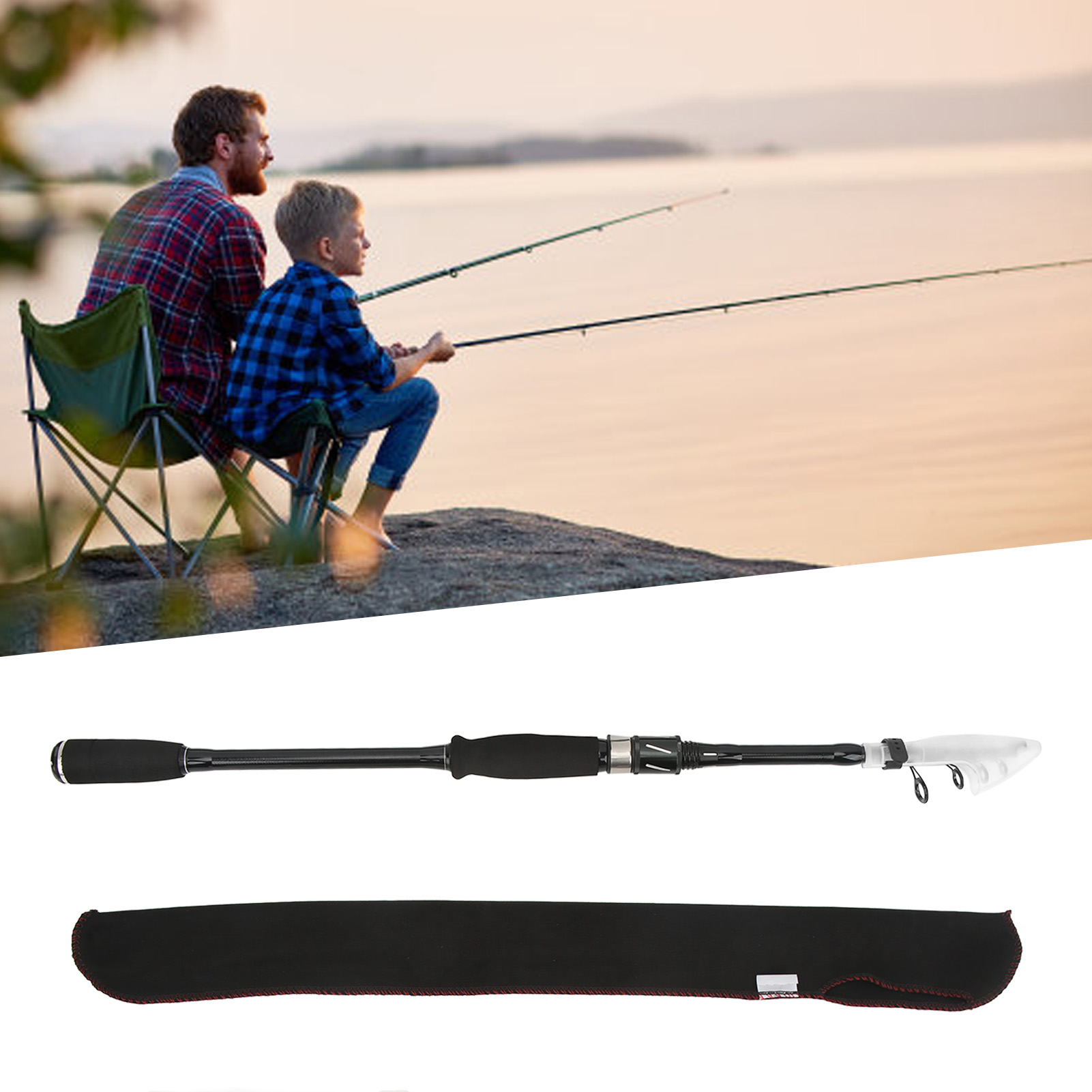 Fishing Rod Combo - ชุดคันเบ็ดและรอกตกปลาแบบครบชุด 208 ซม. คันเบ็ดคาร์บอนไฟเบอร์แบบยืดหดได้ รอกสปินนิ่ง HE2000