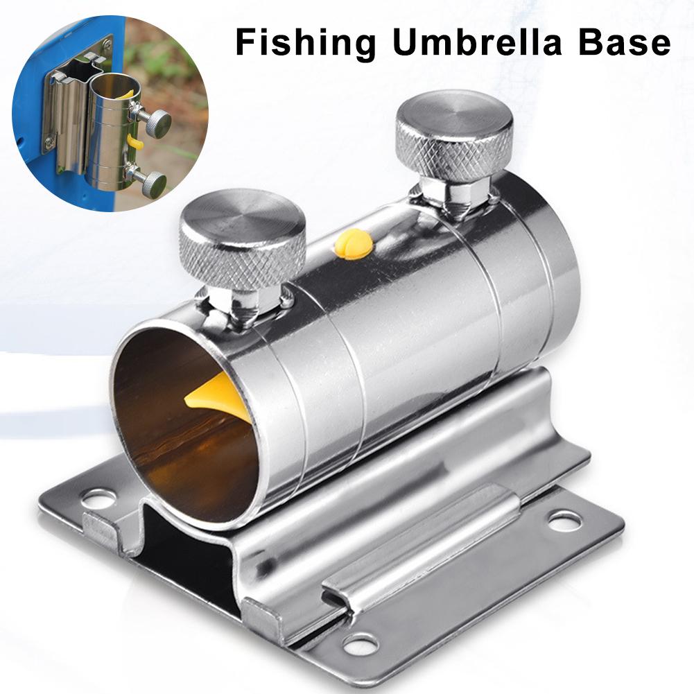 Fishing Rod Case - ฐานยึดร่มสำหรับกล่องตกปลาแบบปรับได้พร้อมโครงสแตนเลสและปุ่มสกรูคู่เพื่อการรองรับร่มกลางแจ้งที่มั่นคง ﻿