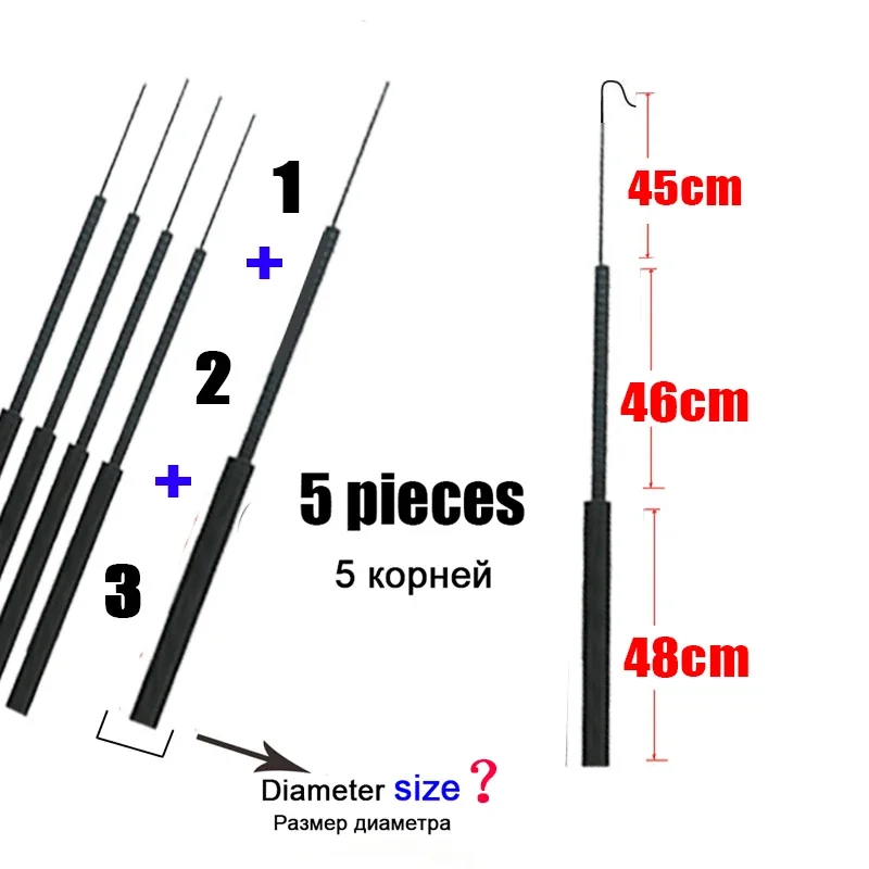 4.1 มม.-6.4 มม.5 ชิ้นตกปลาRod  - Fishing Rod Tip Replacement บทวิจารณ์และราคา