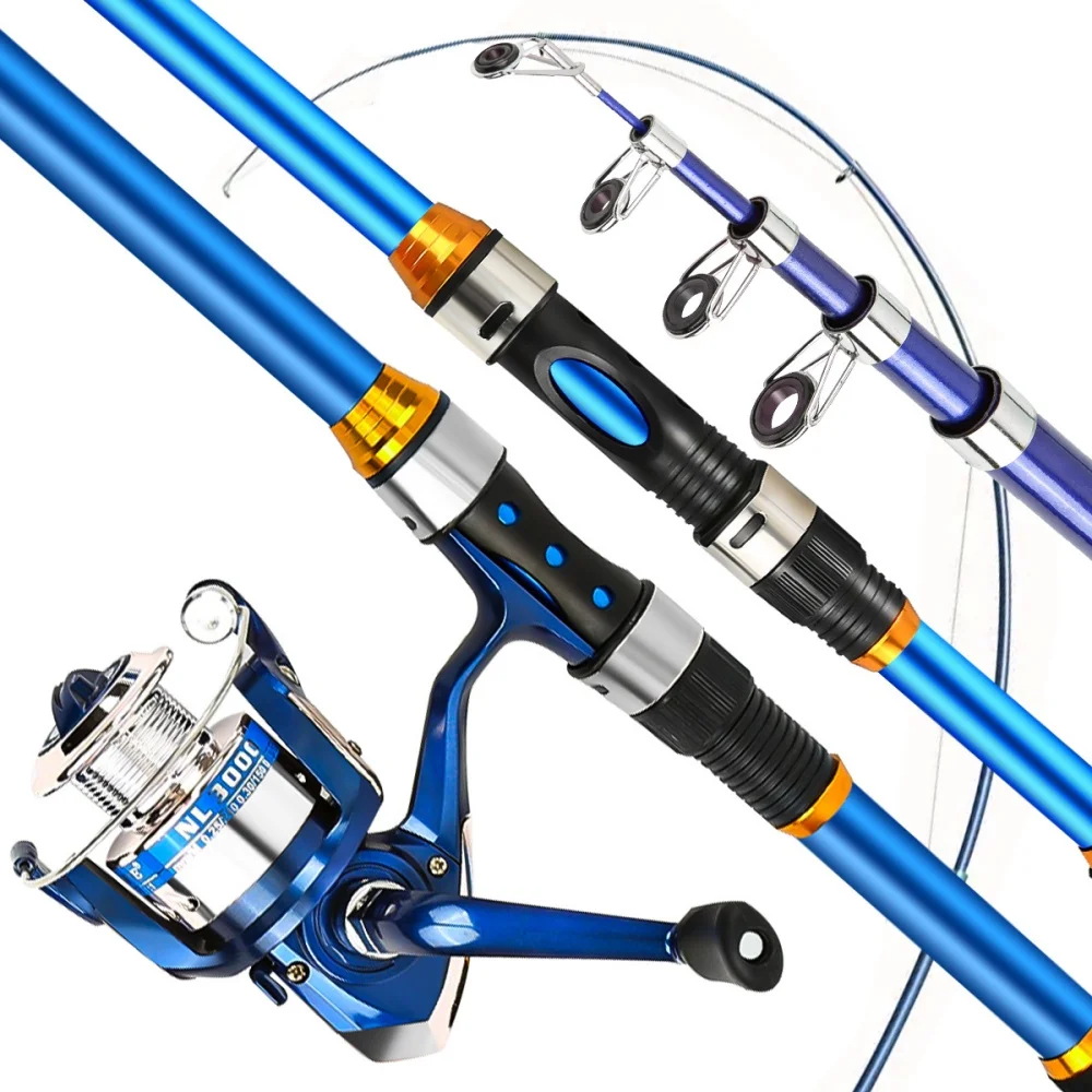 2.1-3.6M Telescopic Glass Fibe - Fishing Rod Spinning บทวิจารณ์และราคา