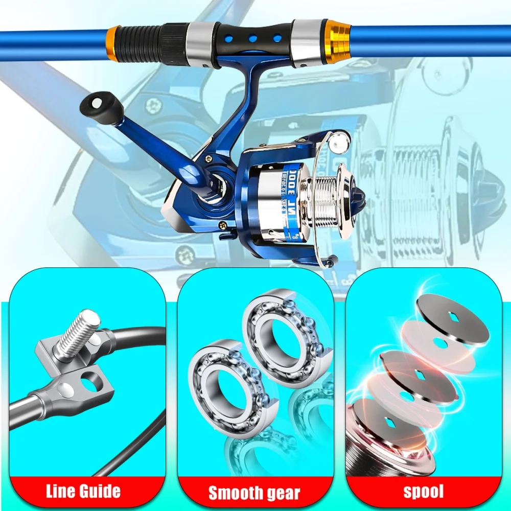 2.1-3.6M Telescopic Glass Fibe - Fishing Rod Spinning บทวิจารณ์และราคา
