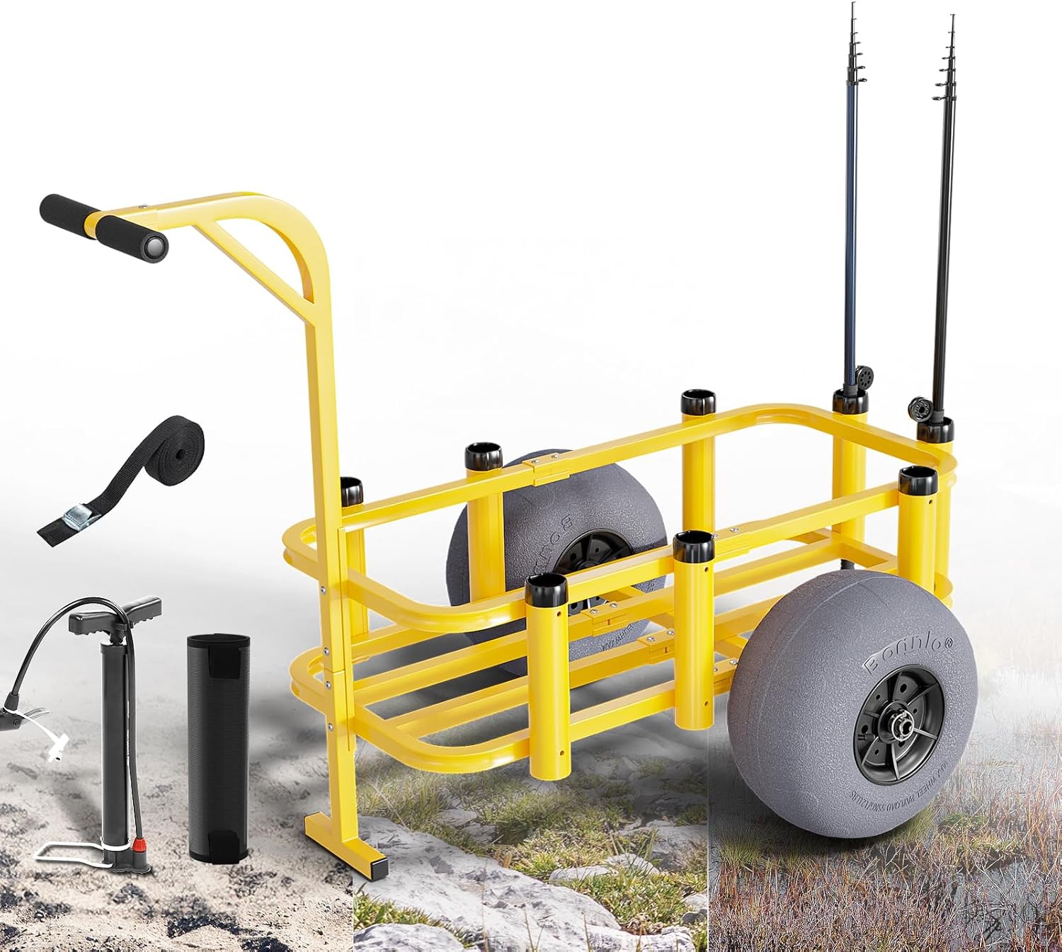 รถเข็นตกปลาแบบล้อเลื่อนสำหรับใ - Fishing Rod Holder บทวิจารณ์และราคา
