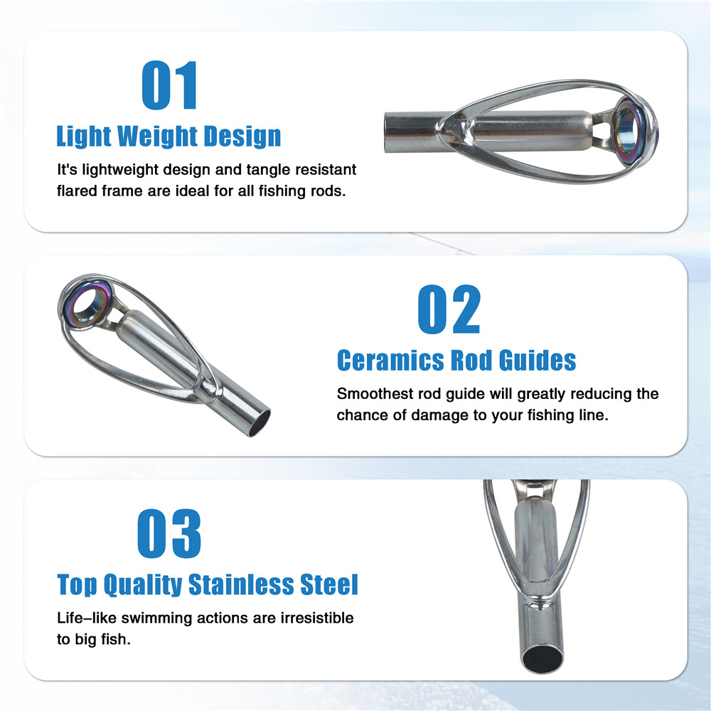 ชุดซ่อมไกด์คันเบ็ดตกปลา 10 ชิ้ - Fishing Rod Tip Replacement บทวิจารณ์และราคา